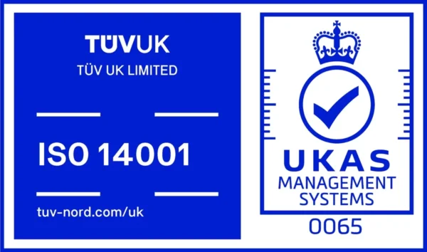 UKAS 14001 Quality stamp - guaranteed at Aldridge Fabrications (AF) based in Burntwood, Staffordshire